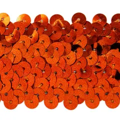 10 yards of 4 Row 1 1/2" Metallic Stretch Sequin Trim | 10 yard cut Orange