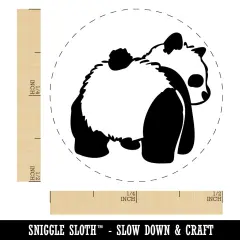 Cute Panda Bear Butt Behind Self-Inking Rubber Stamp for Stamping Crafting Planners Fuchsia
