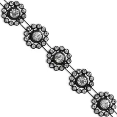 10 yards of Oval Medallion Glass Rhinestone Trim | 10 yard cut Black