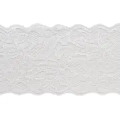 10 Yards of Breanne 3 1/4" Stretch Raschel Lace Trim | 10 yard cut White