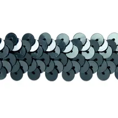 20 yards of 2 Row 7/8" Metallic Stretch Sequin Trim | 20 yard cut Gunmetal