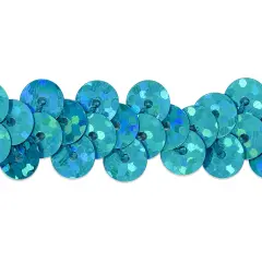 10 yards of 1 Row 3/8" Starlight Hologram Stretch Sequin Trim | 10 yard cut AquaBlue