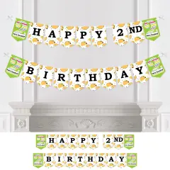 Big Dot of Happiness 2nd Birthday Taco Twosday - Fiesta Second Birthday Party Bunting Banner - Party Decorations - Happy 2nd Birthday