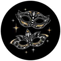 Big Dot of Happiness Masquerade - Mask Party Circle Sticker Labels - 24 Count