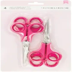 American Crafts Cutup Scissors Value Pack 4/Pkg-(2) 5" & (2) 7"
