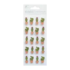 Little Birdie Glitter Embellishment 20/Pkg-Mini Cactus
