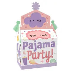 Big Dot of Happiness Pajama Slumber Party - Treat Box Party Favors - Girls Sleepover Birthday Party Goodie Gable Boxes - Set of 12
