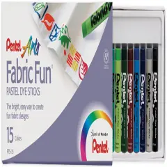 Pentel Arts Fabric Fun Pastel Dye Sticks 15/Pkg-Assorted Colors