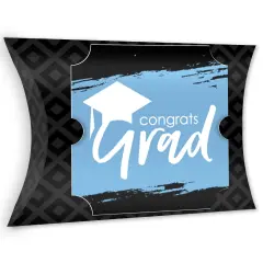 Big Dot of Happiness Light Blue Grad - Best is Yet to Come - Favor Gift Boxes - Light Blue Graduation Party Large Pillow Boxes - Set of 12