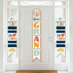 Big Dot of Happiness Happy Grandparents Day - Hanging Vertical Paper Door Banners - Grandma & Grandpa Party Wall Decoration Kit - Indoor Door Decor