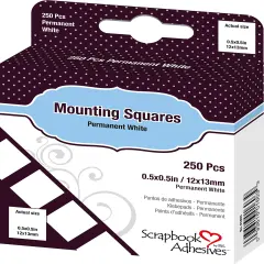 Scrapbook Adhesives Mounting Squares 250/Pkg-Permanent, White, .5"X.5"