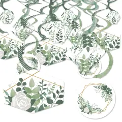 Big Dot of Happiness Boho Botanical - Greenery Party Hanging Decor - Party Decoration Swirls - Set of 40