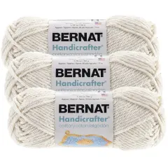 (Pack of 3) Bernat Handicrafter Cotton Yarn - Solids-Off White