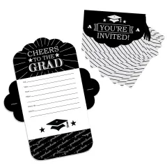 Big Dot of Happiness Graduation Cheers - Fill-In Cards - Graduation Party Fold and Send Invitations - Set of 8