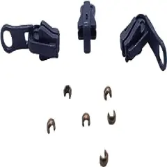 ZipperStop Wholesale Distributor YKK Zipper Repair Kit Solution, YKK #5 Molded Reversible Fancy Pulls Vislon Slider Made in USA - 3 Pulls Per Pack (Navy 3pcs)