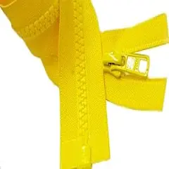 2pcs 30 Inch YKK #5 Vislon Molded Plastic Separating for Medium Weight Jacket Zippers - Made in USA (Lemon Yellow - 504)