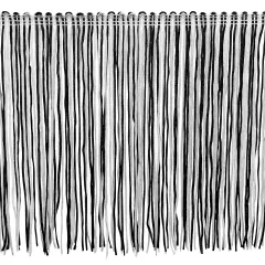 6" Multicolor Chainette Fringe Trim, Decorative, Versatile for Costumes | 5 yard cut Black/White