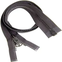 #10 Heavy Duty Marine Grade YKK Separating Zipper - Metal Tab Slider - Color Black - Choose Your Length - Made in The United States (1 Zipper Per Pack) (96" Inches)