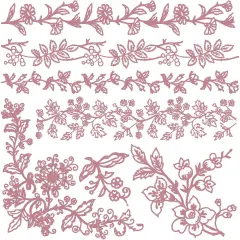 Decor Stamp-Bold Branches-12"x12" sheet size, total 7 pcs