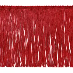 6" Stretch Chainette Fringe Trim Red