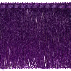 6" Metallic Chainette Fringe Trim Purple