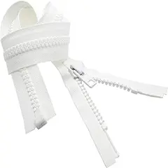 YKK #10 Heavy Duty Vislon Molded Plastic Marine Separating Zipper - Color White - Select Length - 1 Zipper Per Pack (68")