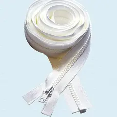 90&rdquo;&ndash;160&rdquo; Zipper ~ Long Arm Quilting Machine Zipper ~ YKK #5 Molded Plastic ~ Separating Color Black or White (1 Zipper/Pack) (128 inch, White)