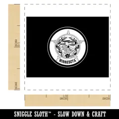 Minnesota State Flag Self-Inking Rubber Stamp Ink Stamper Blue