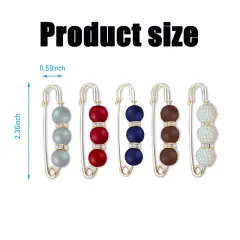 5 Pieces Pearl Brooch Pins for Women Fashion, Brooch Pins for Crafts, Sweater Shawl Clip Double Gold Brooch Pins for Women，Waist Pants Extender Safety Pins (Mixed color)