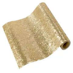 6ft Gold Glitter Fabric Table Runner for Parties & Celebrations