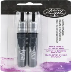 Kelly Creates Water Brush Set Fine Point 2/Pkg-Black