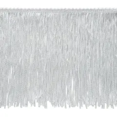 10 yards of 6" Stretch Chainette Fringe Trim | 10 yard cut White