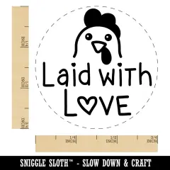 Laid with Love Chicken Head Chicken Egg Rubber Stamp