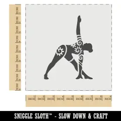 Yoga Pose Trikonasana Triangle Pose Wall Cookie DIY Craft Reusable Stencil