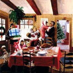 Sunsout Christmas Dinner Guests 500 pc Christmas Jigsaw Puzzle 38216