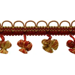 24 yards of Conso Classic Onion Tassel Fringe Trim | 24 yard cut Cranberry Multi