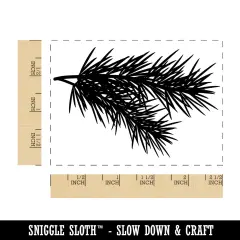 Pine Tree Branch Rectangle Rubber Stamp for Stamping Crafting