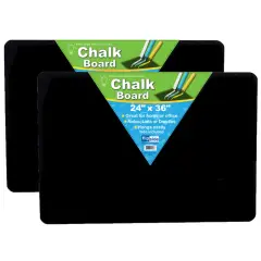 Chalk Board, 24" x 36", Black, Pack of 2