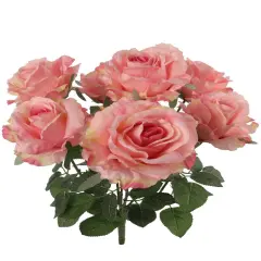 Pink Silk Rose Bush - Lifelike Artificial Bouquet for Home D&eacute;cor & Floral Arrangements - Year-Round Beauty, Floral Home by Artificial Flowers
