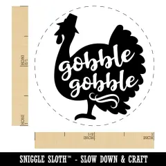 Gobble Gobble Turkey Thanksgiving Self-Inking Rubber Stamp Ink Stamper for Stamping Crafting Planners Black