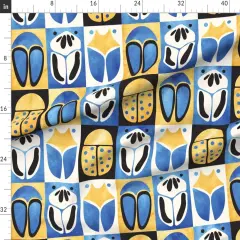 Various Fabrics by the Yard or Fat Quarter Watercolor Geometric Minimal Insects Bugs Tiles Animal Print Nature Custom Printed Fabric by Spoonflower