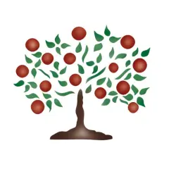 Small Shaker Tree Wall Stencil | 257A by Designer Stencils | Animal & Nature Stencils | Reusable Art Craft Stencils for Painting on Walls, Canvas, Wood | Reusable Plastic Paint Stencil for Home Makeover | Easy to Use & Clean Art Stencil