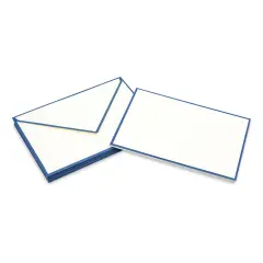 Original Crown Mill Color Edge Cards and Envelopes - Cream/Navy, Pkg of 10