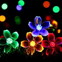 Perfect Holiday 50 LED Cherry Blossom Solar Light Multicolor