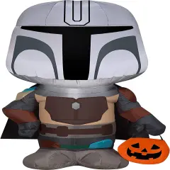 3.5' Gemmy Airblown Star Wars The Mandalorian w/ Halloween Treat Tote 227191