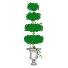 Tall Topiary with Four Oval Shapes Wall Stencil | 2586 by Designer Stencils | Floral Stencils | Reusable Art Craft Stencils for Painting on Walls, Canvas, Wood | Reusable Plastic Paint Stencil for Home Makeover | Easy to Use & Clean Art Stencil