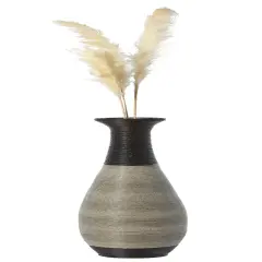 39-Inch Tall Standing Designer Floor Vase - Durable Artificial Rattan - Elegant Two-Tone Dark Brown Finish - Ideal Decor Accent for Living Room, Bedroom, Entryway - Stylish Home Decor Statement Piece