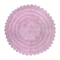 DII Mauve Large Oval Crochet Bath Mat
