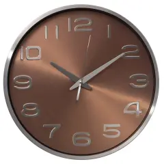Aluminum Round Wall Clock - Modern Decor for Living Room, Kitchen, or Dining Room - 12 in Decorative Timepiece with Sleek Design - Large Round Clock for Home - Silent Ticking - Battery Operated Gold