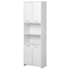 Tall Storage Cabinet with Adjustable Shelves, Linen Tower Cabinet, Bathroom Organizer and Storage, Kitchen Cabinet, Pantry Organizer, and Linen Closet